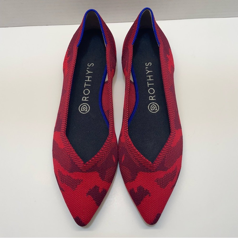 Rothy’s‎ Red Camo Flats The Point Retired Slip On Ballet Women Size 9.5 - Picture 8 of 10